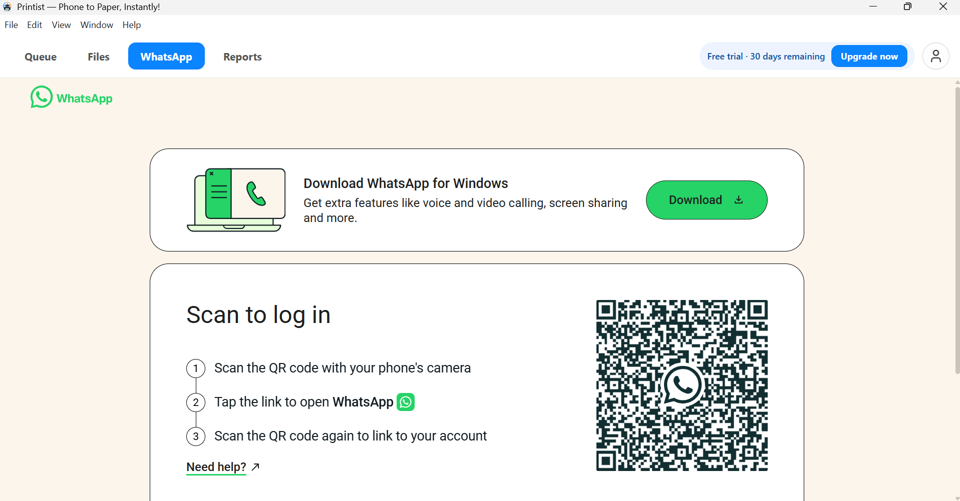 WhatsApp integration built in