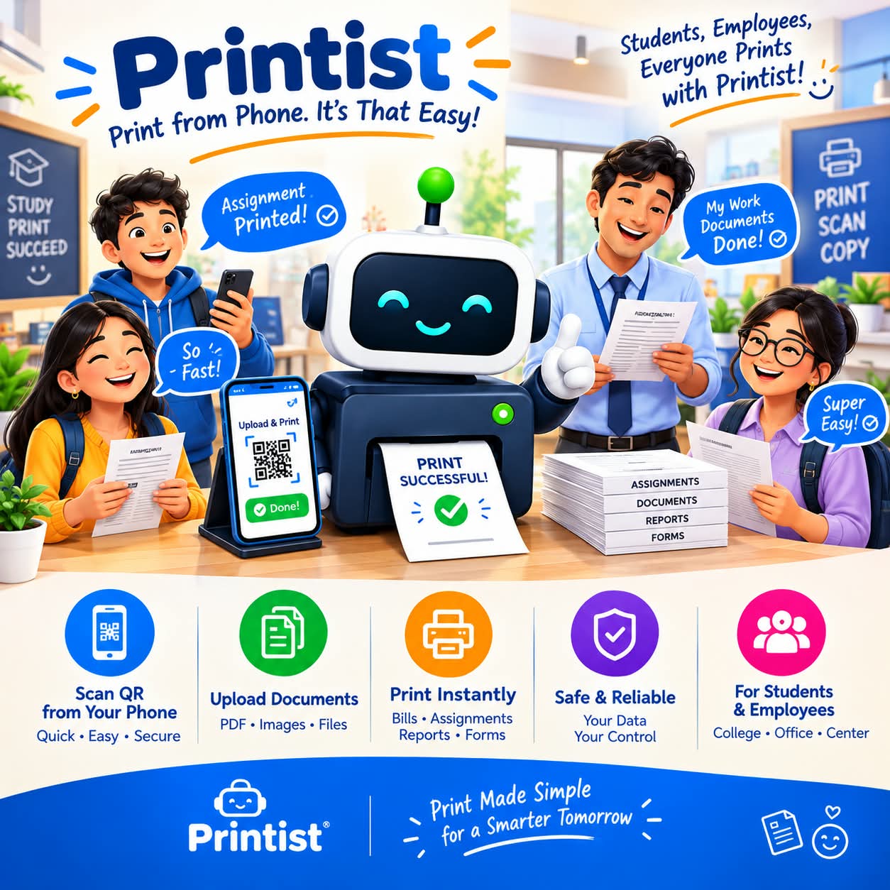 Happy customers printing without sharing their number